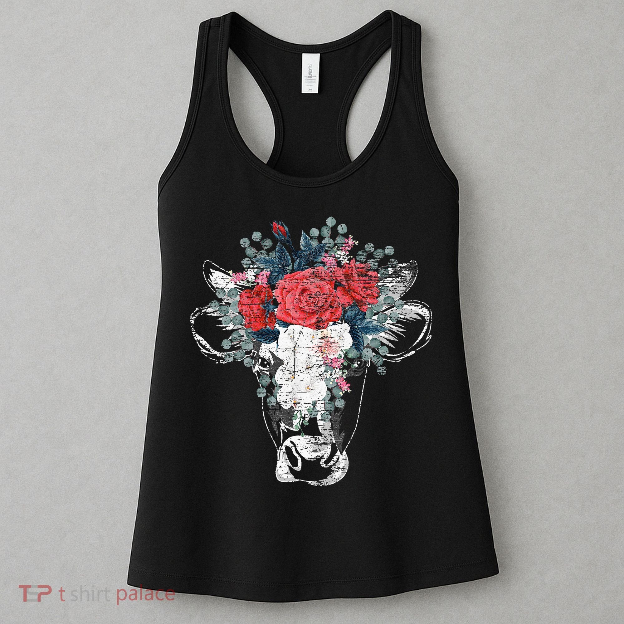 Flower Cow Women's Tank Top