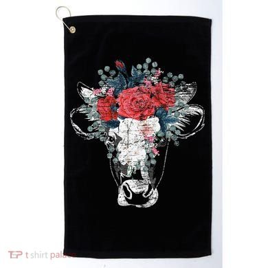 Flower Cow Golf Towel