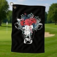 Flower Cow Golf Towel thumb 1