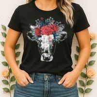Flower Cow Women's T-Shirt thumb 2