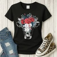 Flower Cow Women's T-Shirt thumb 3