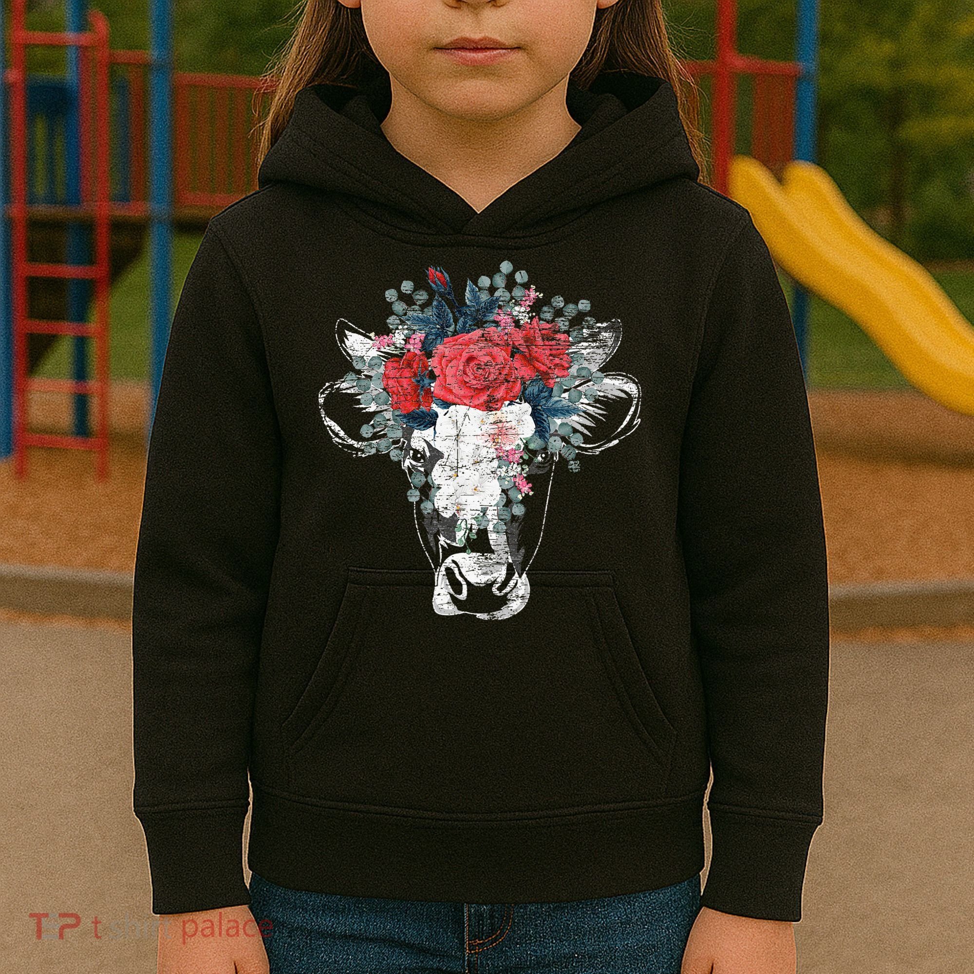 Flower Cow Kids Hoodie
