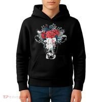 Flower Cow Kids Hoodie thumb 4