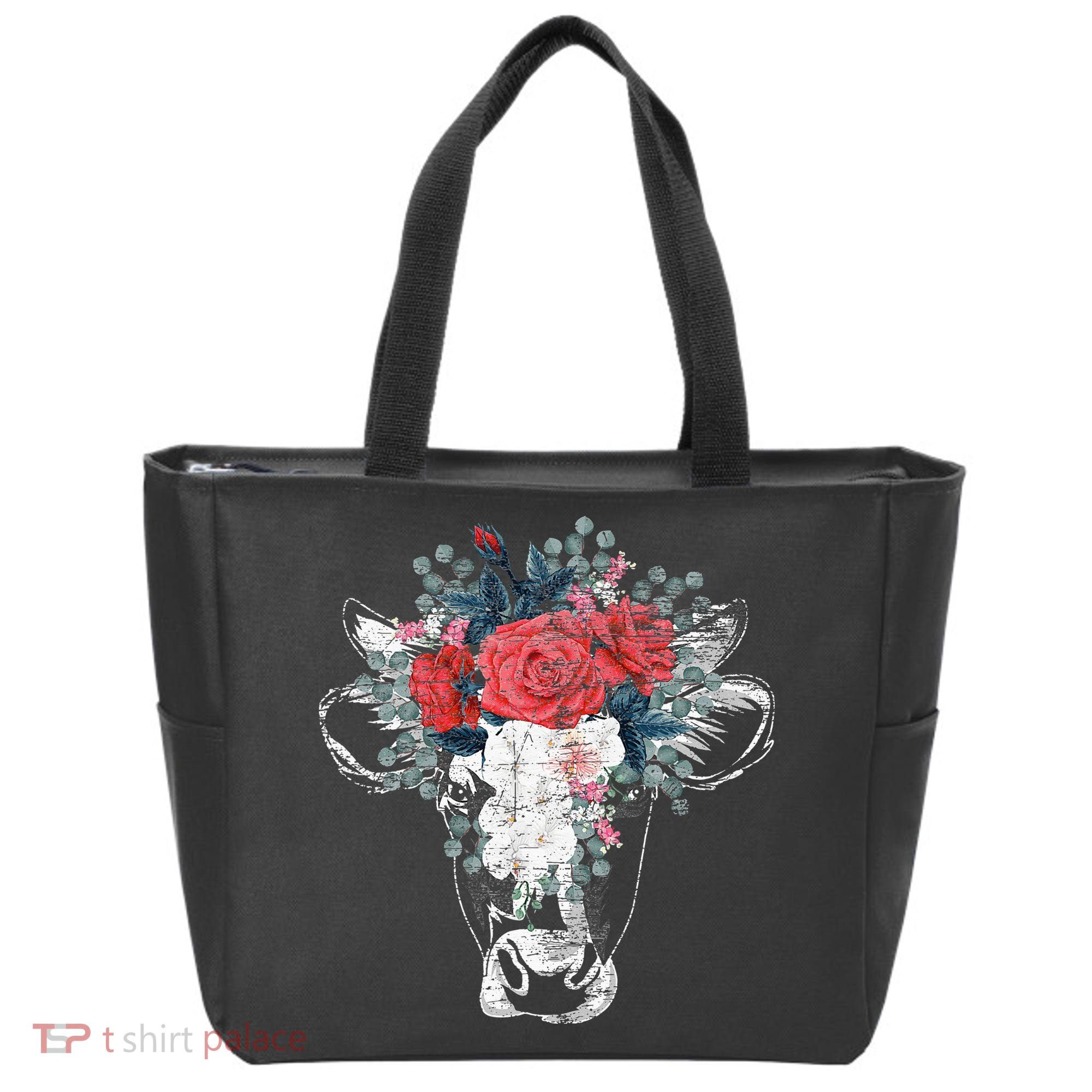 Flower Cow Tote Bag