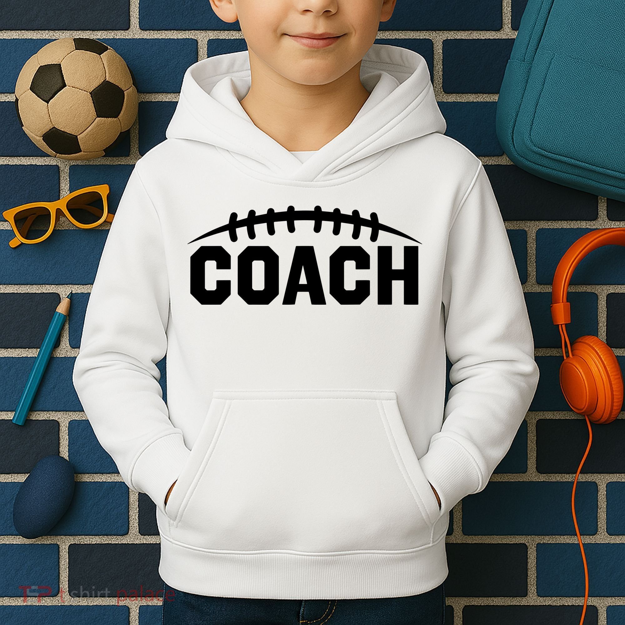 Football Coach Kids Hoodie