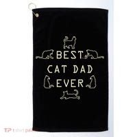 Feline Cat Father Kitty Dad Fathers Day Meow Golf Towel thumb 0