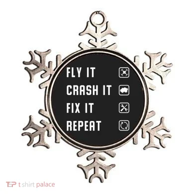 Fly Crash Fix Repeat Drone Pilot Cute Gift Ornament