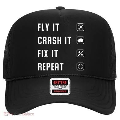 Fly Crash Fix Repeat Drone Pilot Cute Gift Hat
