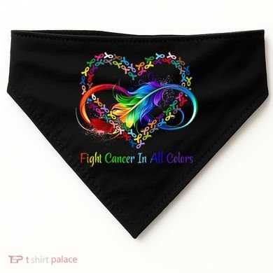 Fight Cancer Feather Ribbons Cool Gift USA-Made Doggie Bandana