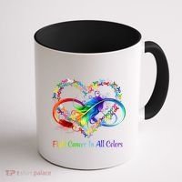 Fight Cancer Feather Ribbons Cool Gift Coffee Mug thumb 1