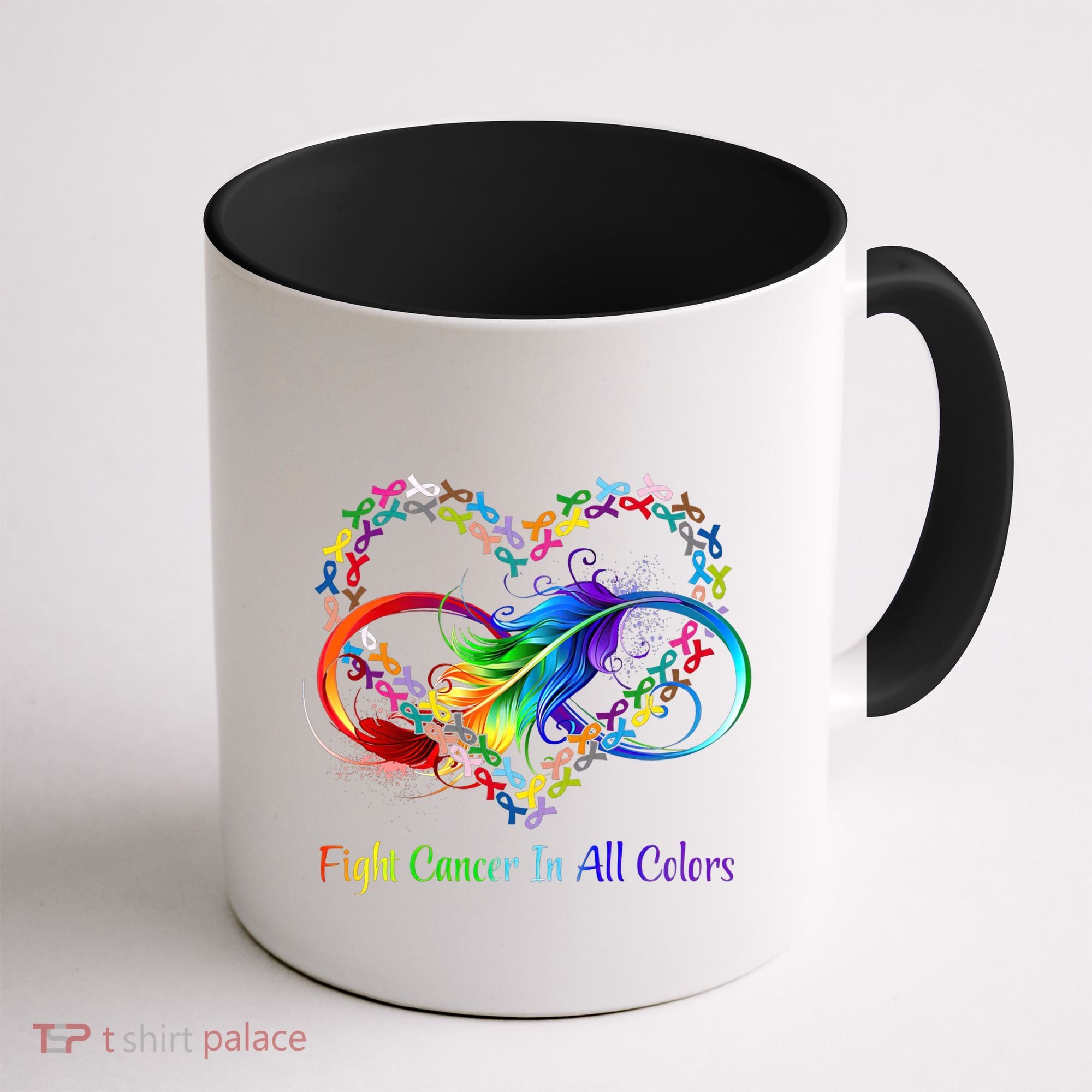 Fight Cancer Feather Ribbons Cool Gift Coffee Mug