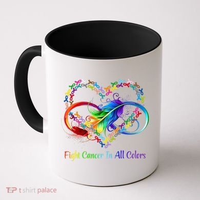 Fight Cancer Feather Ribbons Cool Gift Coffee Mug