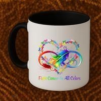 Fight Cancer Feather Ribbons Cool Gift Coffee Mug thumb 2