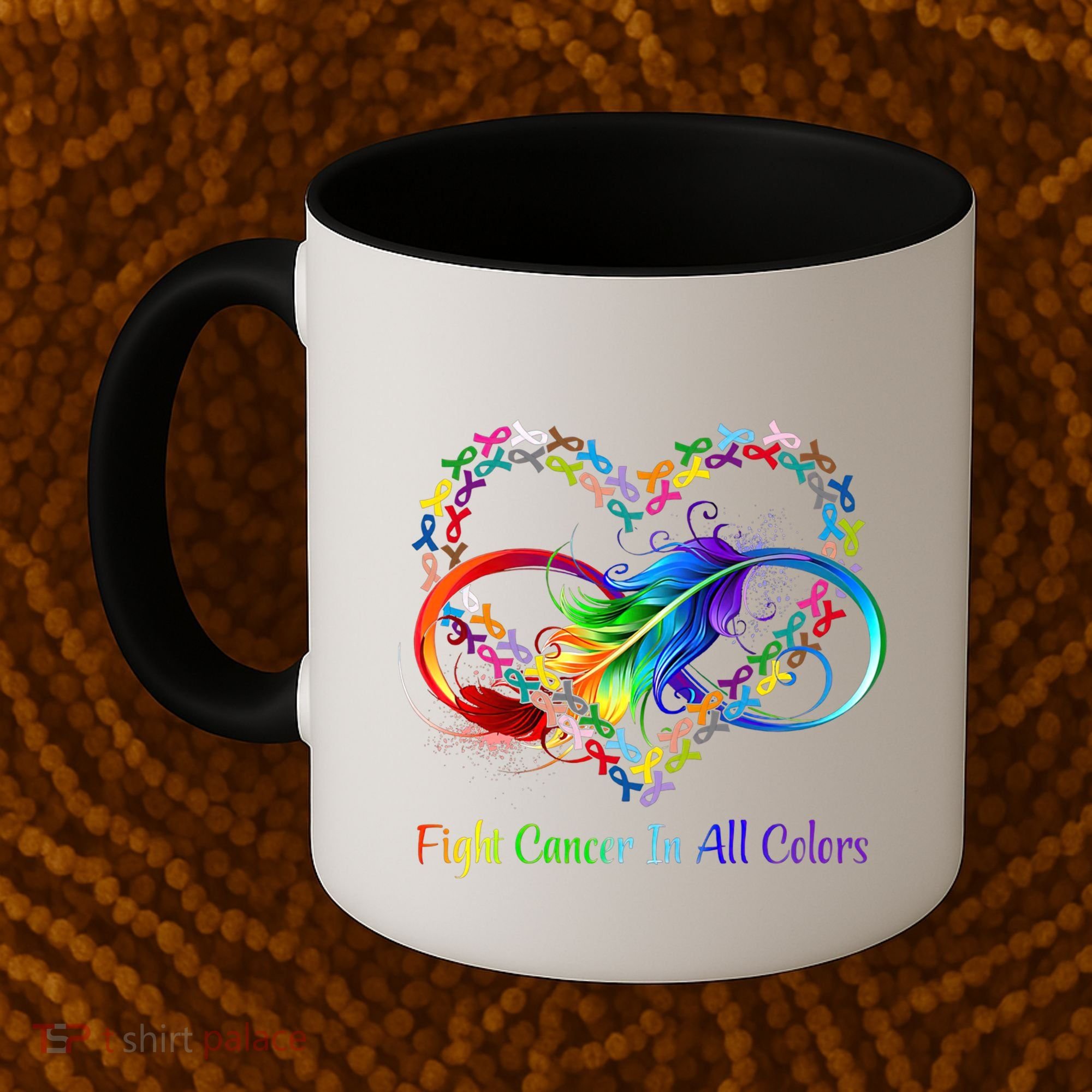 Fight Cancer Feather Ribbons Cool Gift Coffee Mug