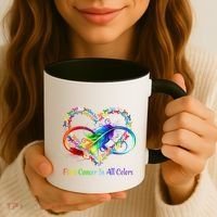 Fight Cancer Feather Ribbons Cool Gift Coffee Mug thumb 3