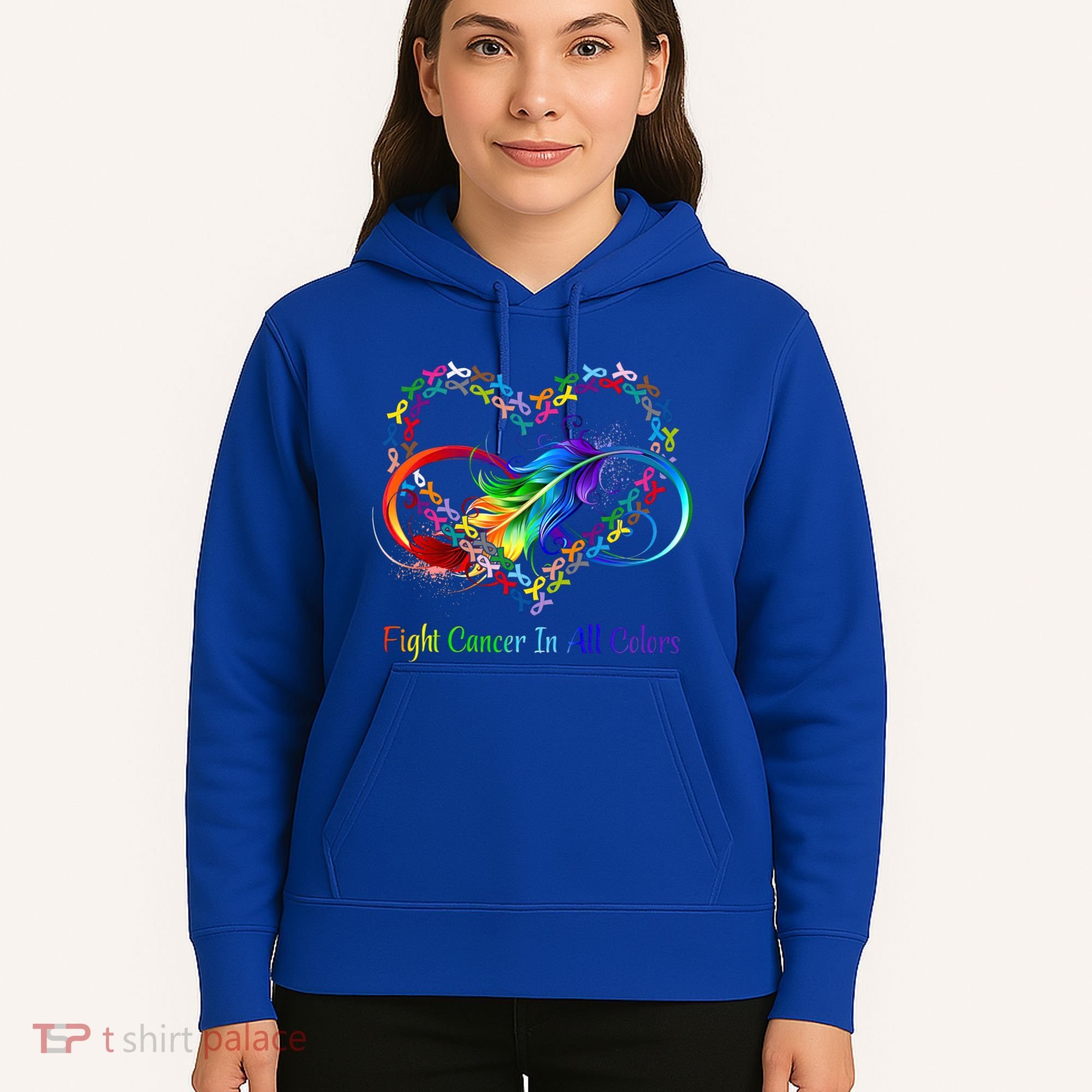 Fight Cancer Feather Ribbons Cool Gift Hoodie