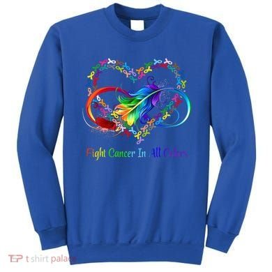 Fight Cancer Feather Ribbons Cool Gift Sweatshirt