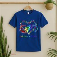Fight Cancer Feather Ribbons Cool Gift T-Shirt thumb 2