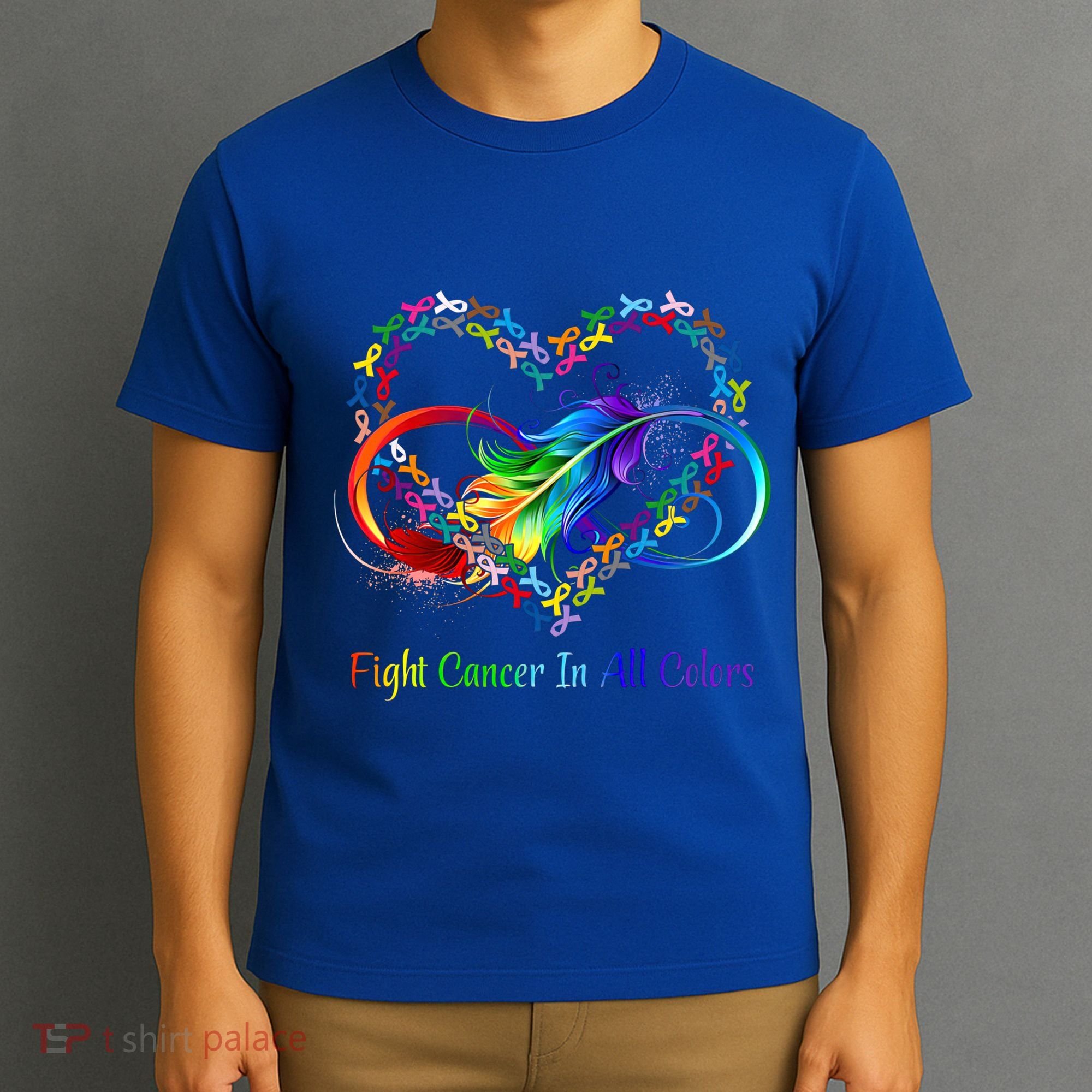 Fight Cancer Feather Ribbons Cool Gift T-Shirt