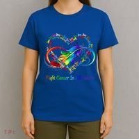 Fight Cancer Feather Ribbons Cool Gift T-Shirt thumb 4
