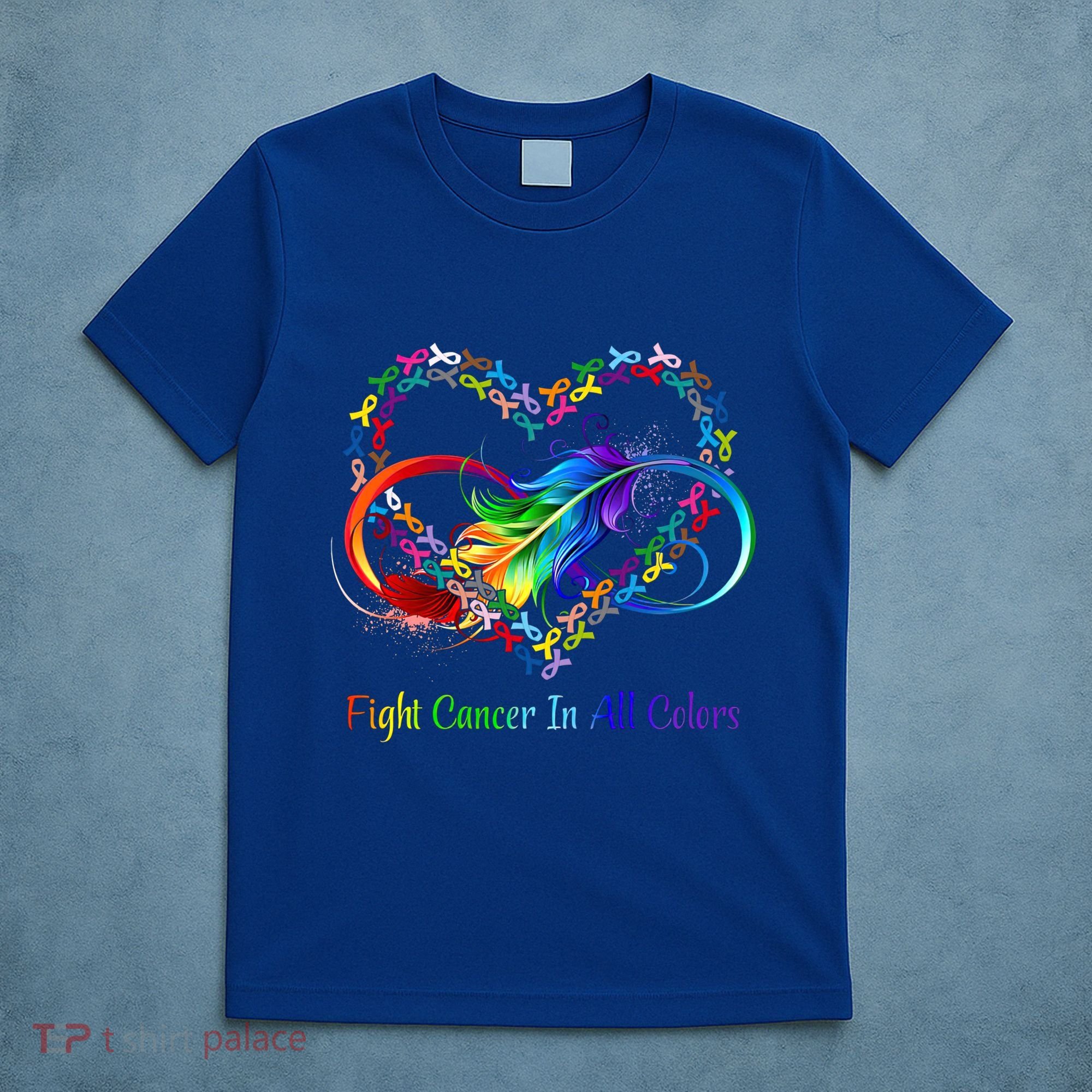 Fight Cancer Feather Ribbons Cool Gift T-Shirt
