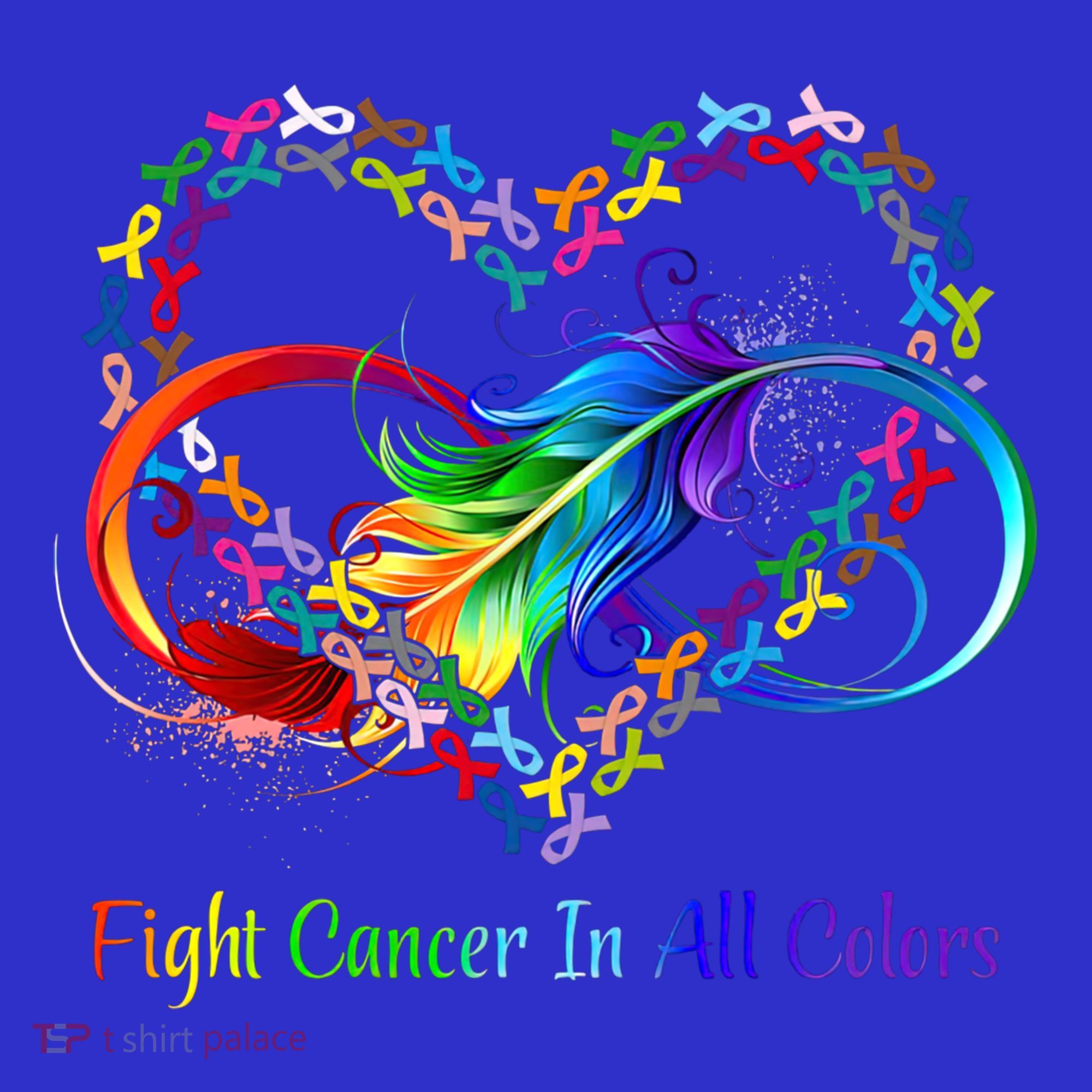 Fight Cancer Feather Ribbons Cool Gift T-Shirt