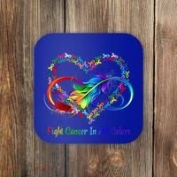 Fight Cancer Feather Ribbons Cool Gift Coaster thumb 0