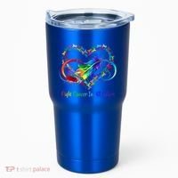 Fight Cancer Feather Ribbons Cool Gift Tumbler thumb 0