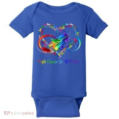 Fight Cancer Feather Ribbons Cool Gift Baby Bodysuit