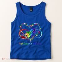 Fight Cancer Feather Ribbons Cool Gift Tank Top thumb 2