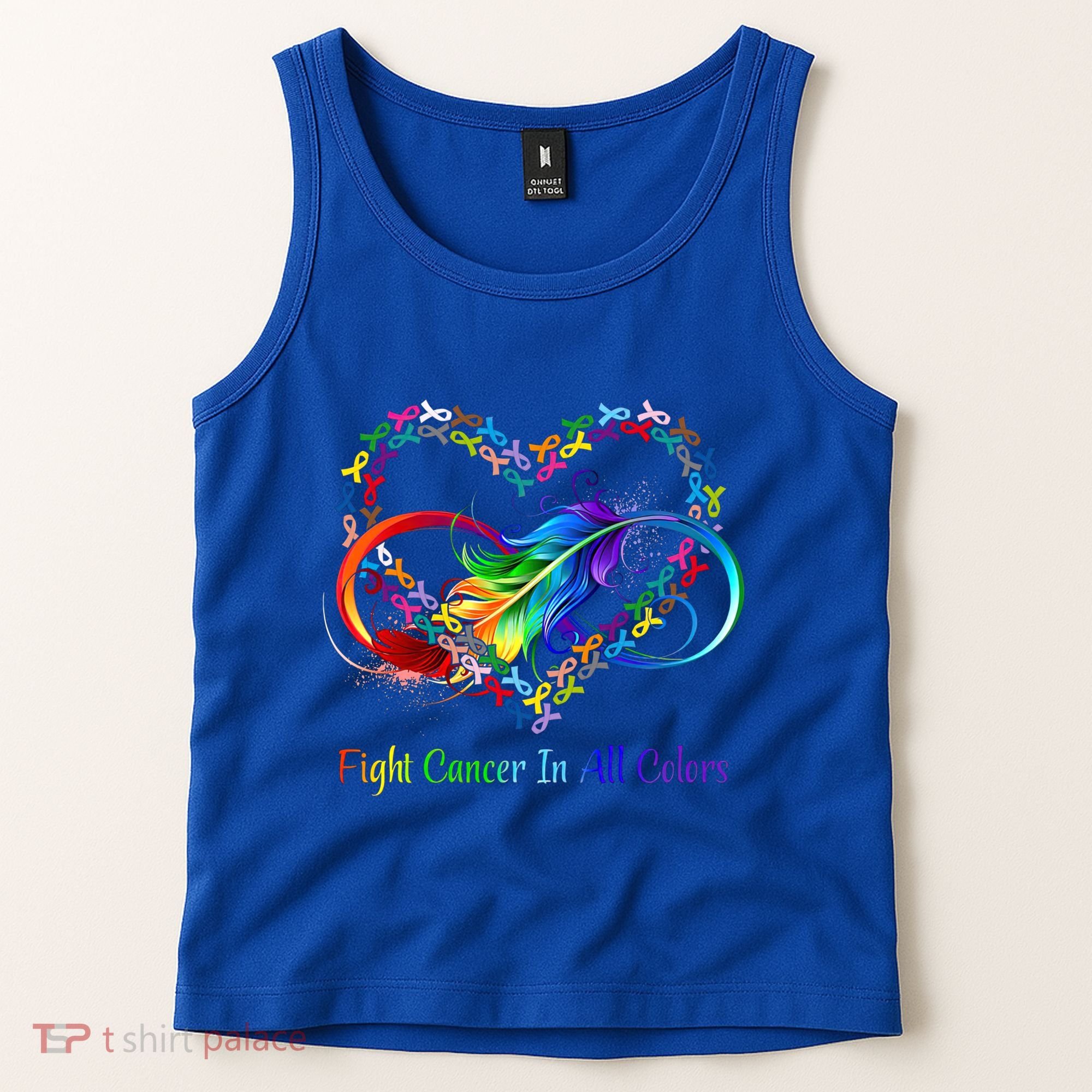 Fight Cancer Feather Ribbons Cool Gift Tank Top