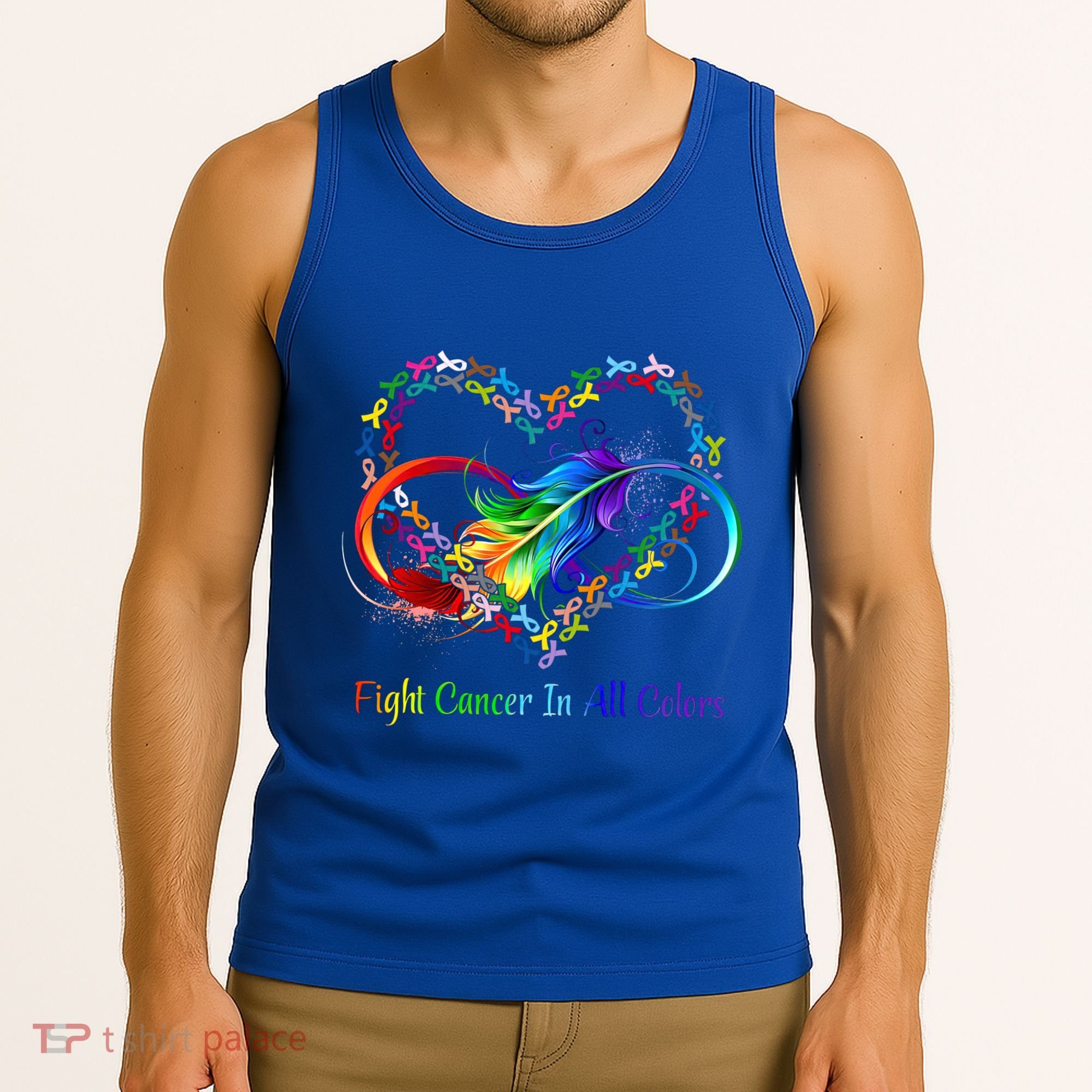 Fight Cancer Feather Ribbons Cool Gift Tank Top