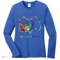 Fight Cancer Feather Ribbons Cool Gift Women's Long Sleeve Shirt thumb 0