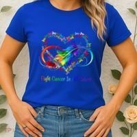 Fight Cancer Feather Ribbons Cool Gift Women's T-Shirt thumb 2