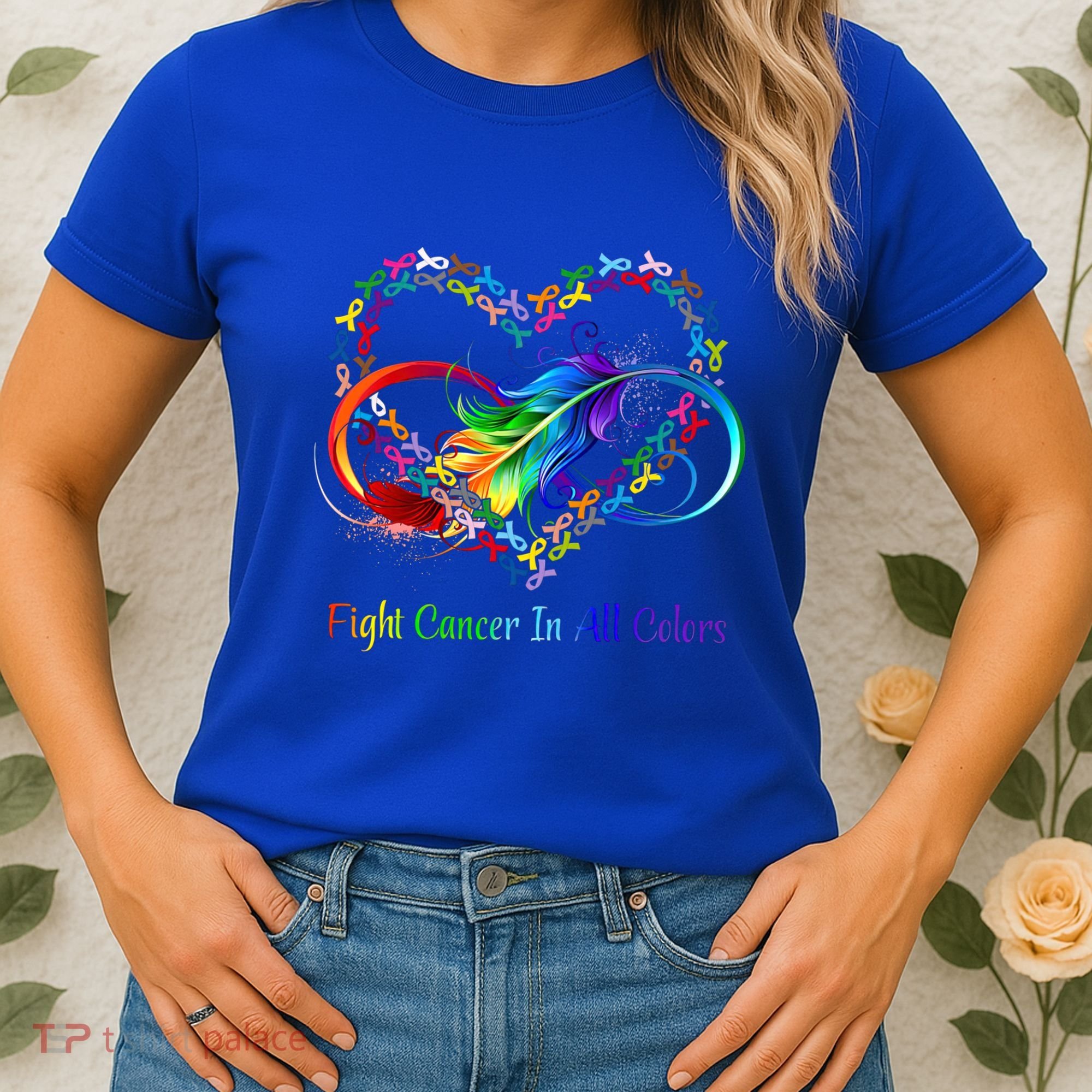 Fight Cancer Feather Ribbons Cool Gift Women's T-Shirt