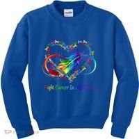 Fight Cancer Feather Ribbons Cool Gift Kids Sweatshirt thumb 0