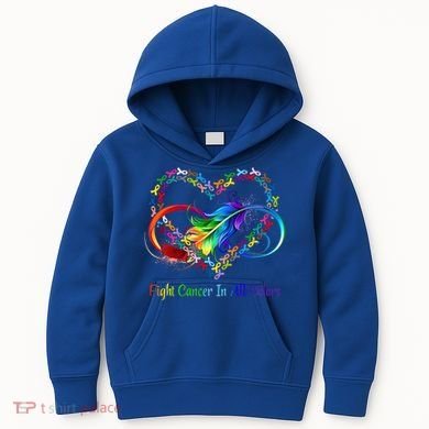Fight Cancer Feather Ribbons Cool Gift Kids Hoodie