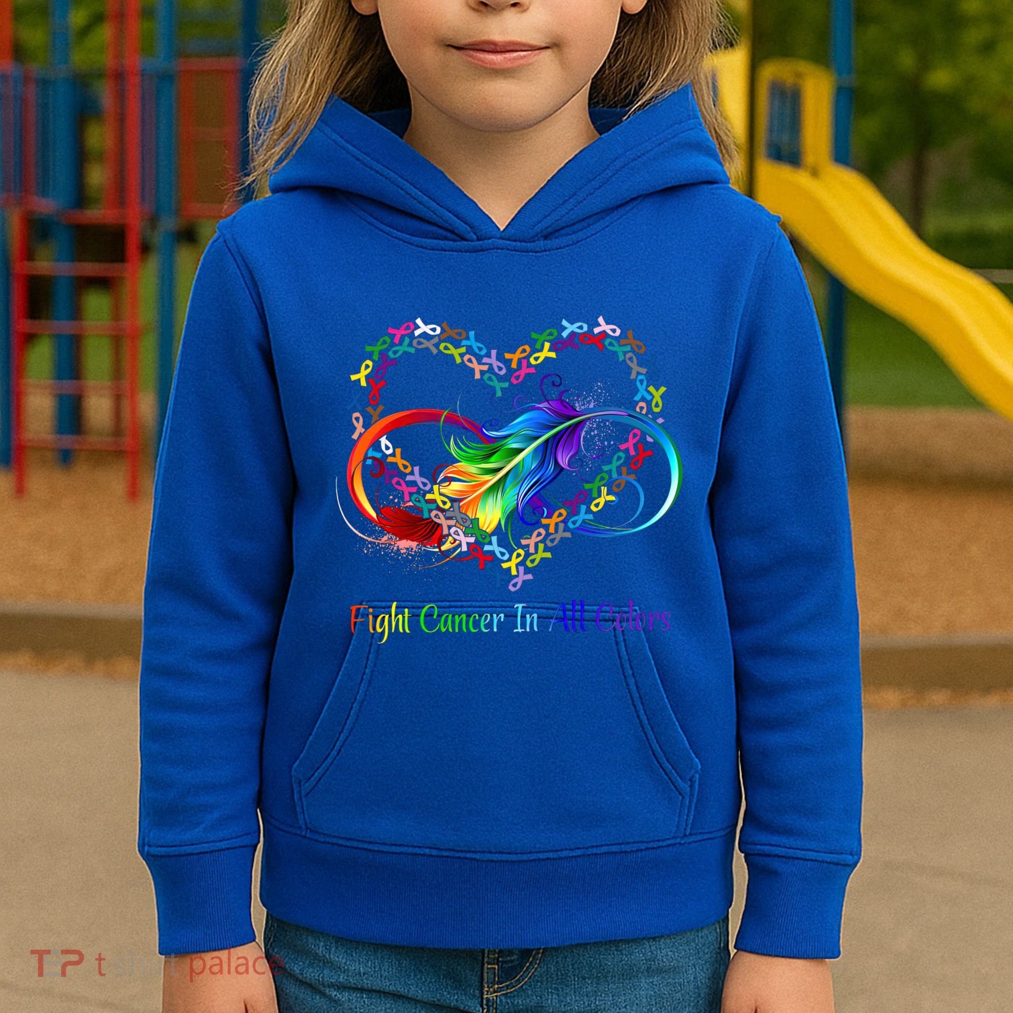 Fight Cancer Feather Ribbons Cool Gift Kids Hoodie