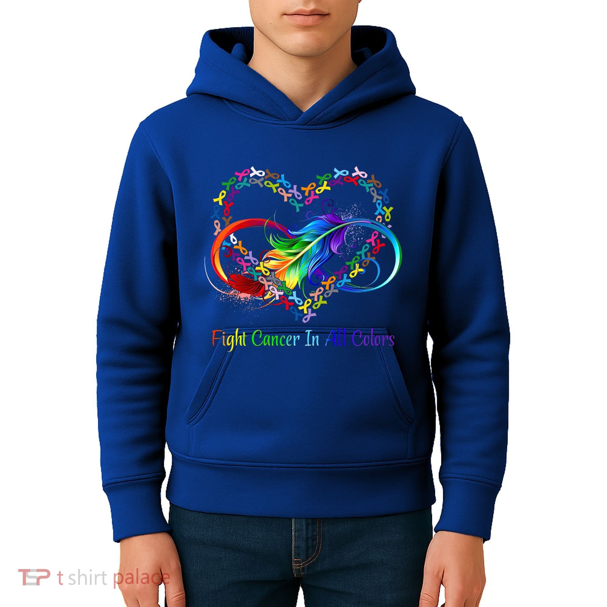 Fight Cancer Feather Ribbons Cool Gift Kids Hoodie