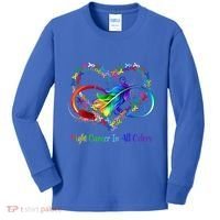 Fight Cancer Feather Ribbons Cool Gift Kids Long Sleeve Shirt thumb 0