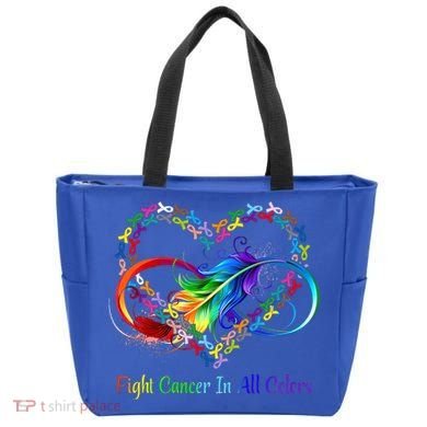 Fight Cancer Feather Ribbons Cool Gift Tote Bag