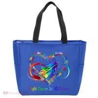 Fight Cancer Feather Ribbons Cool Gift Tote Bag thumb 0