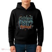 Fishing Catching Fish Optional Relaxing Required Kids Hoodie thumb 4