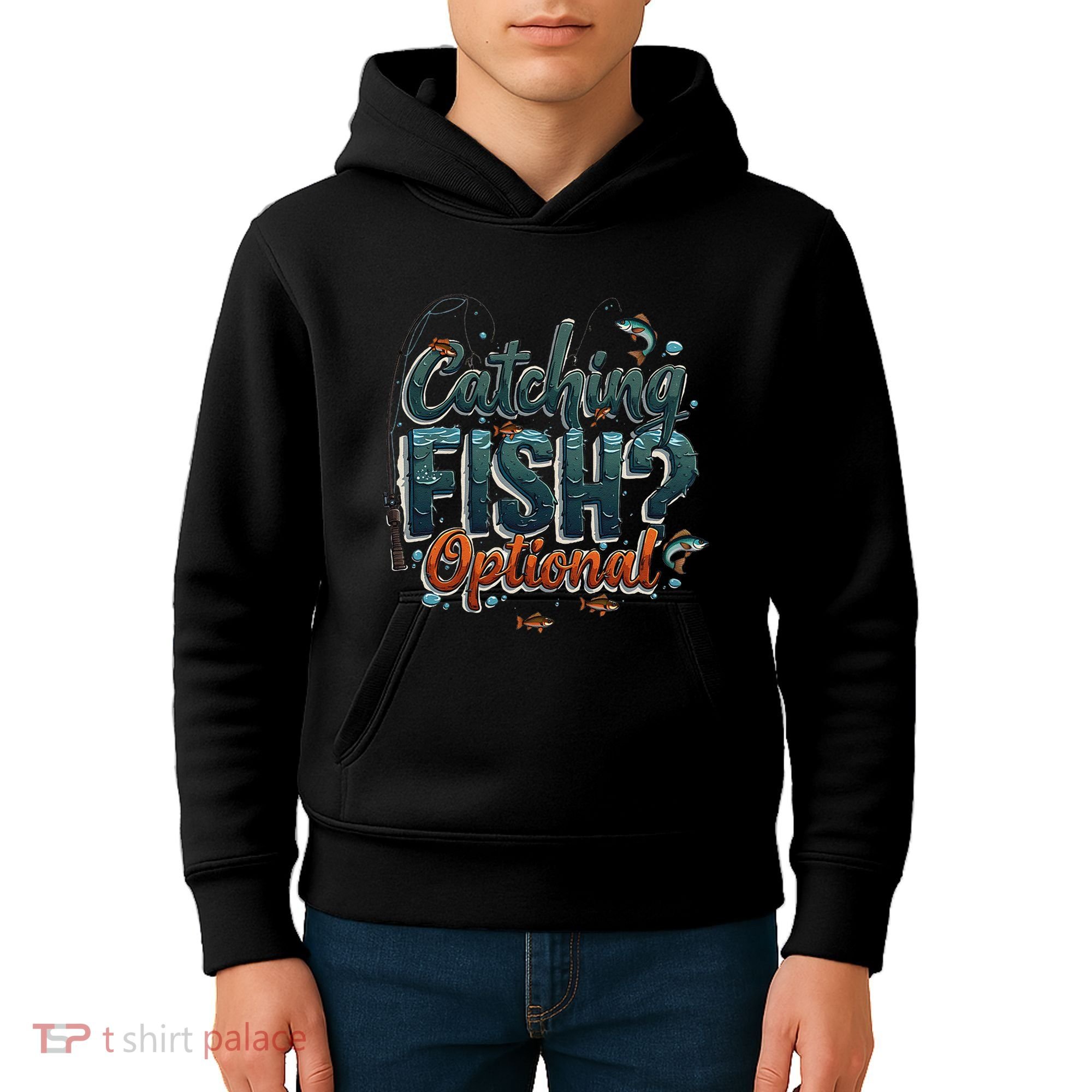 Fishing Catching Fish Optional Relaxing Required Kids Hoodie