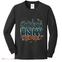 Fishing Catching Fish Optional Relaxing Required Kids Long Sleeve Shirt thumb 0