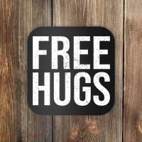 Funny Classic Free Hugs Gift For Man Woman Coaster thumb 0