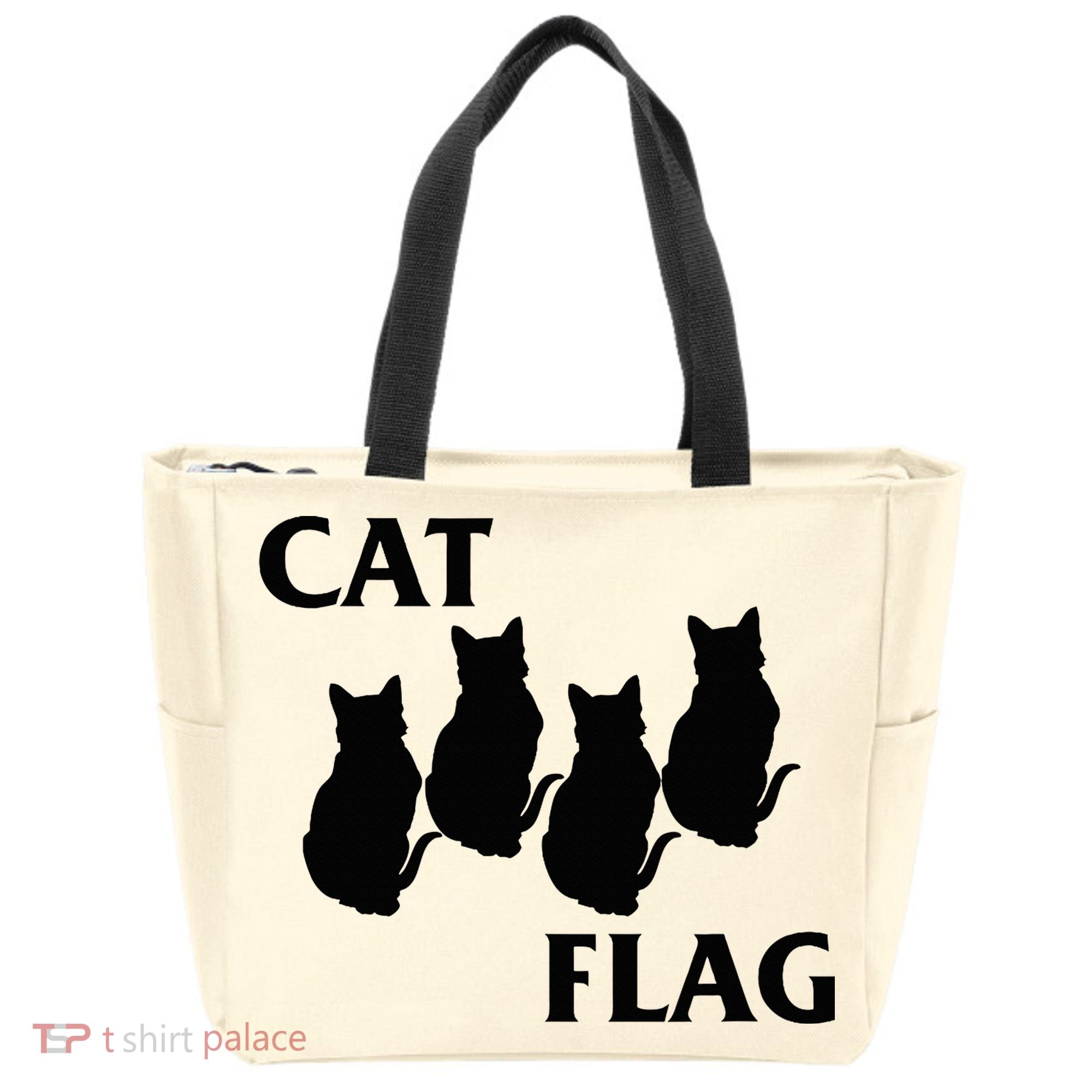 Funny Cat Flag Hardcore Music Parody Tote Bag