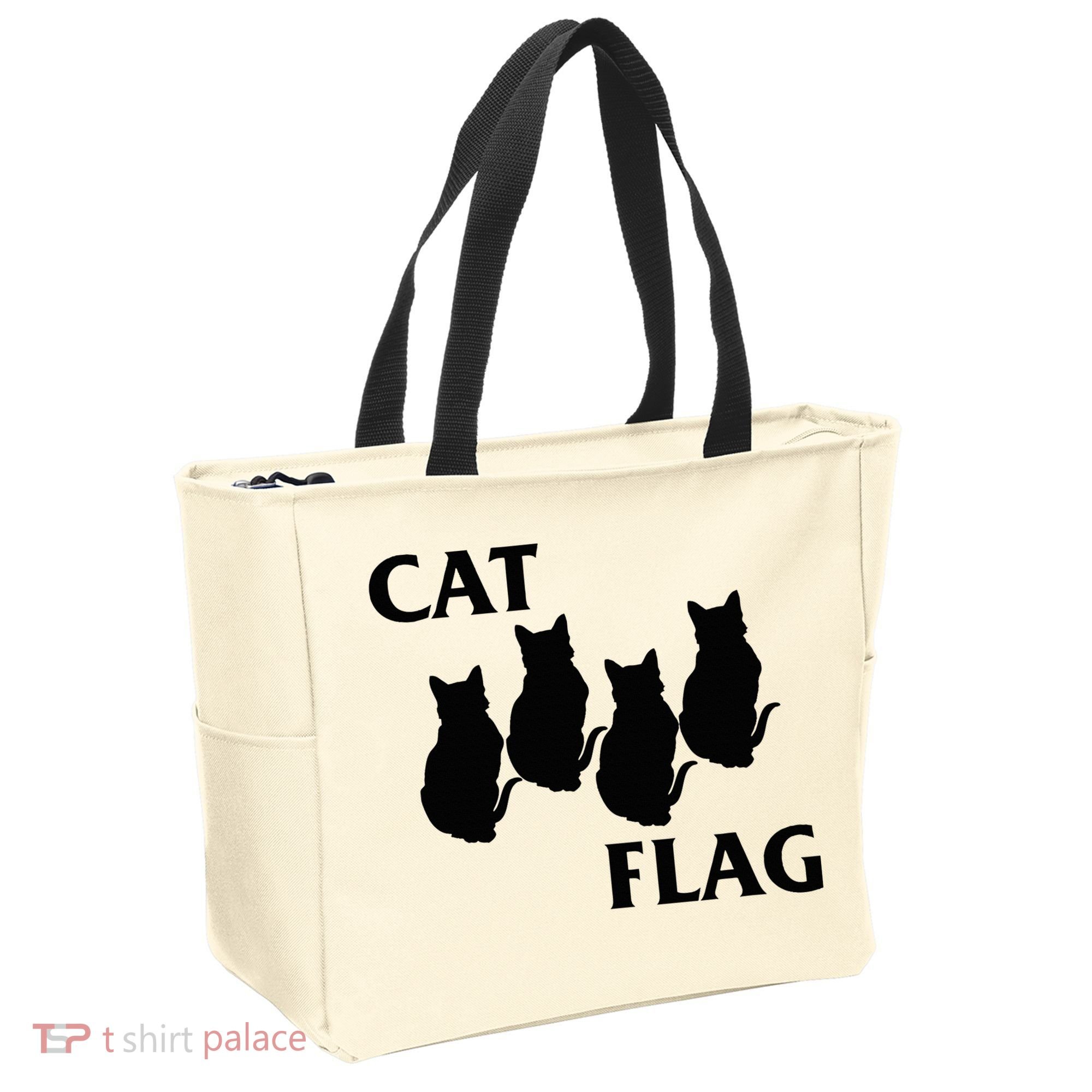 Funny Cat Flag Hardcore Music Parody Tote Bag