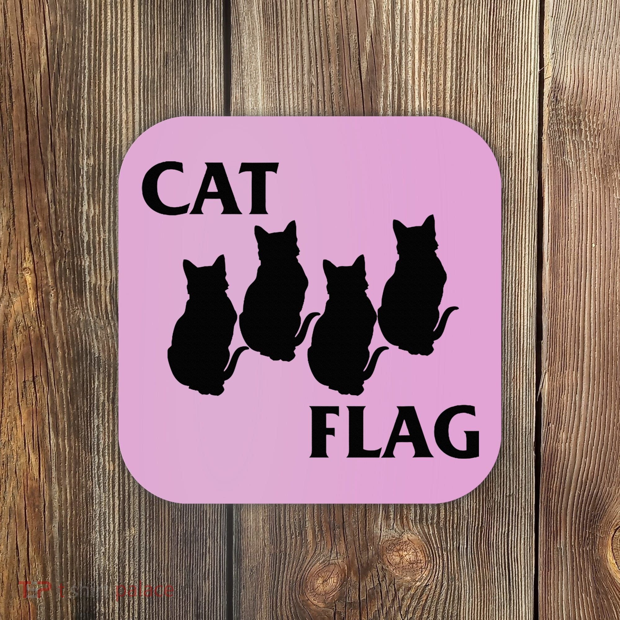 Funny Cat Flag Hardcore Music Parody Coaster