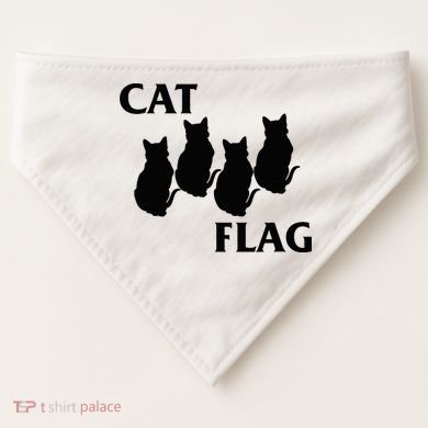 Funny Cat Flag Hardcore Music Parody USA-Made Doggie Bandana